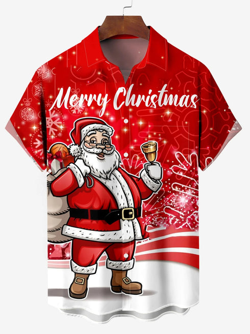 Men's Christmas Funny Graphic Short Sleeve Hawaiian Shirt